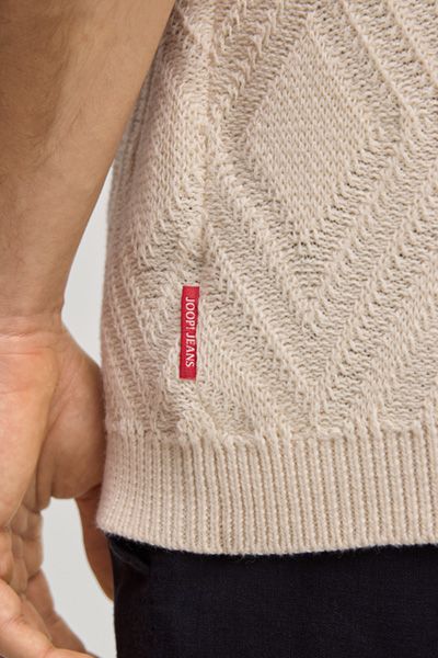 Kurzarm Strickshirt mit Diamantenmuster