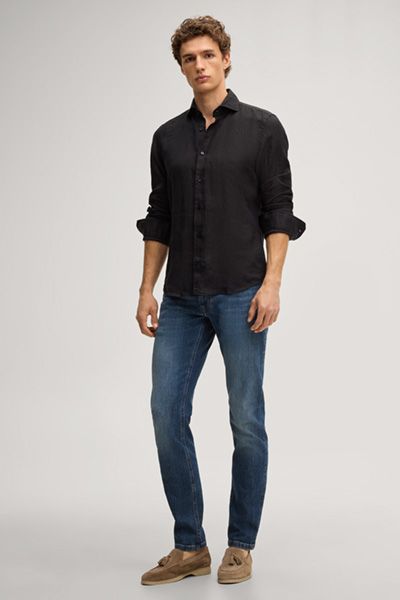 Leinen-Hemd Pai in Schwarz