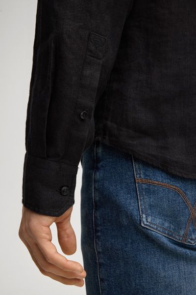 Leinen-Hemd Pai in Schwarz