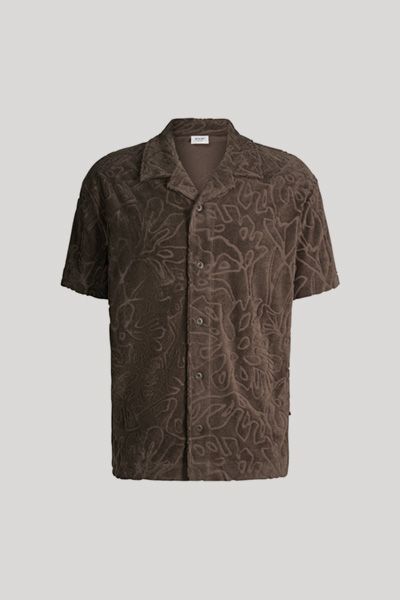 Camp-Shirt aus strukturiertem Frottee-Strick