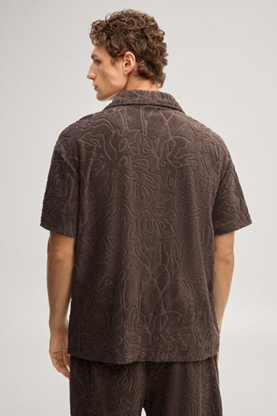 Camp-Shirt aus strukturiertem Frottee-Strick