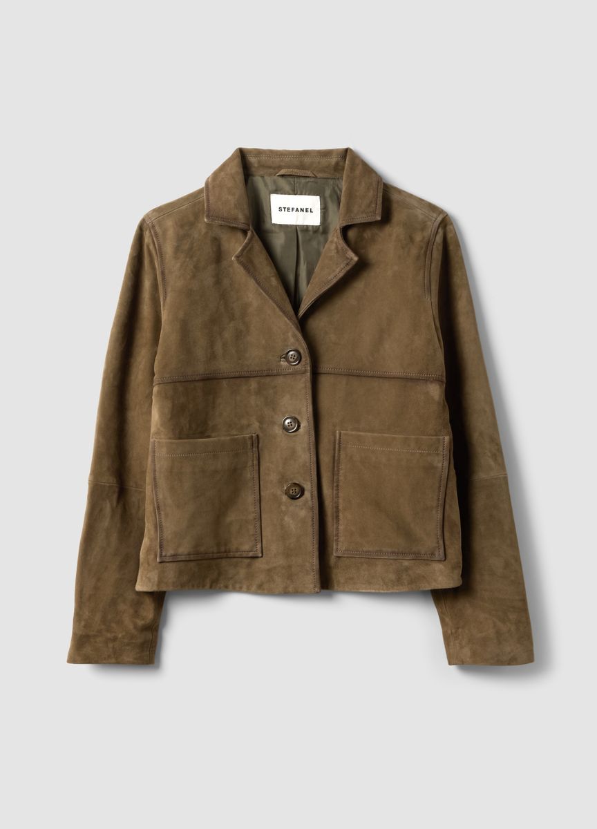 Bomberjacke mit Gürtel und Kunstfellkragen