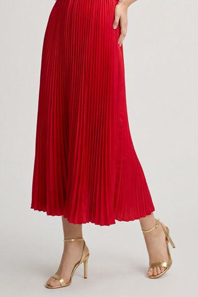 Elegantes Plissee-Midikleid mit Rüschen