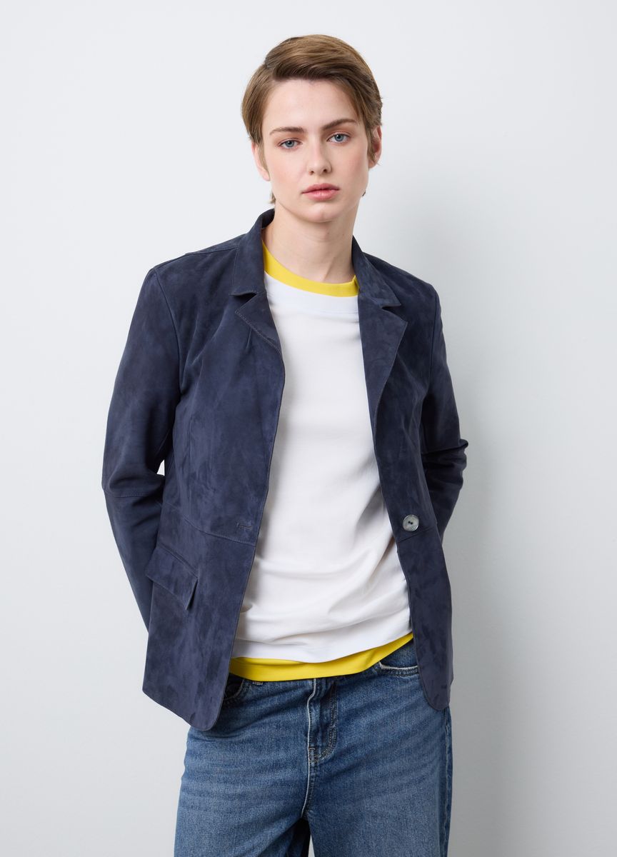 Elegantes Wildleder Ein-Knopf-Blazer