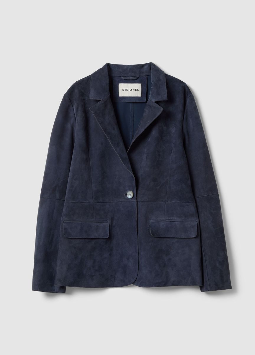 Elegantes Wildleder Ein-Knopf-Blazer