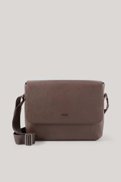 Bogner Cardona Nevio Dunkelbraune Messenger Bag aus Leder