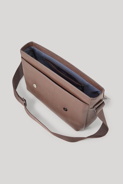 Bogner Cardona Nevio Dunkelbraune Messenger Bag aus Leder