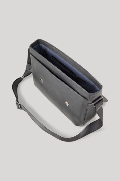 JOOP! Cardona Nevio Schwarze Leder Messenger Bag Verstellbarer Riemen Unisex