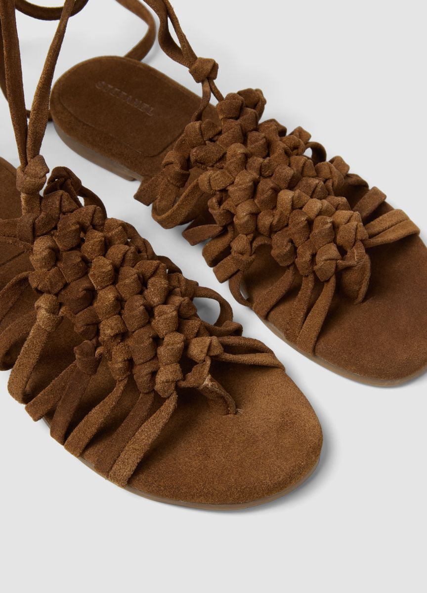 Braune Wildleder Gladiator Sandalen