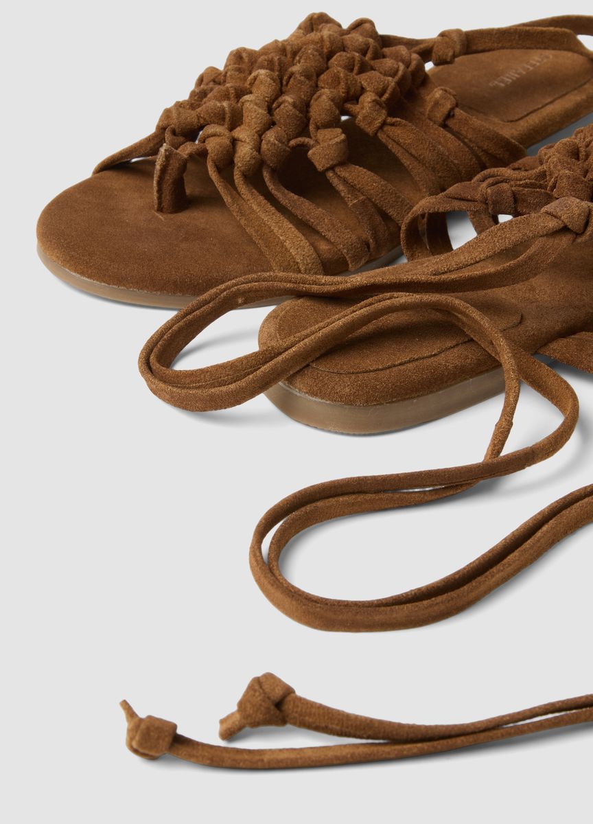 Braune Wildleder Gladiator Sandalen