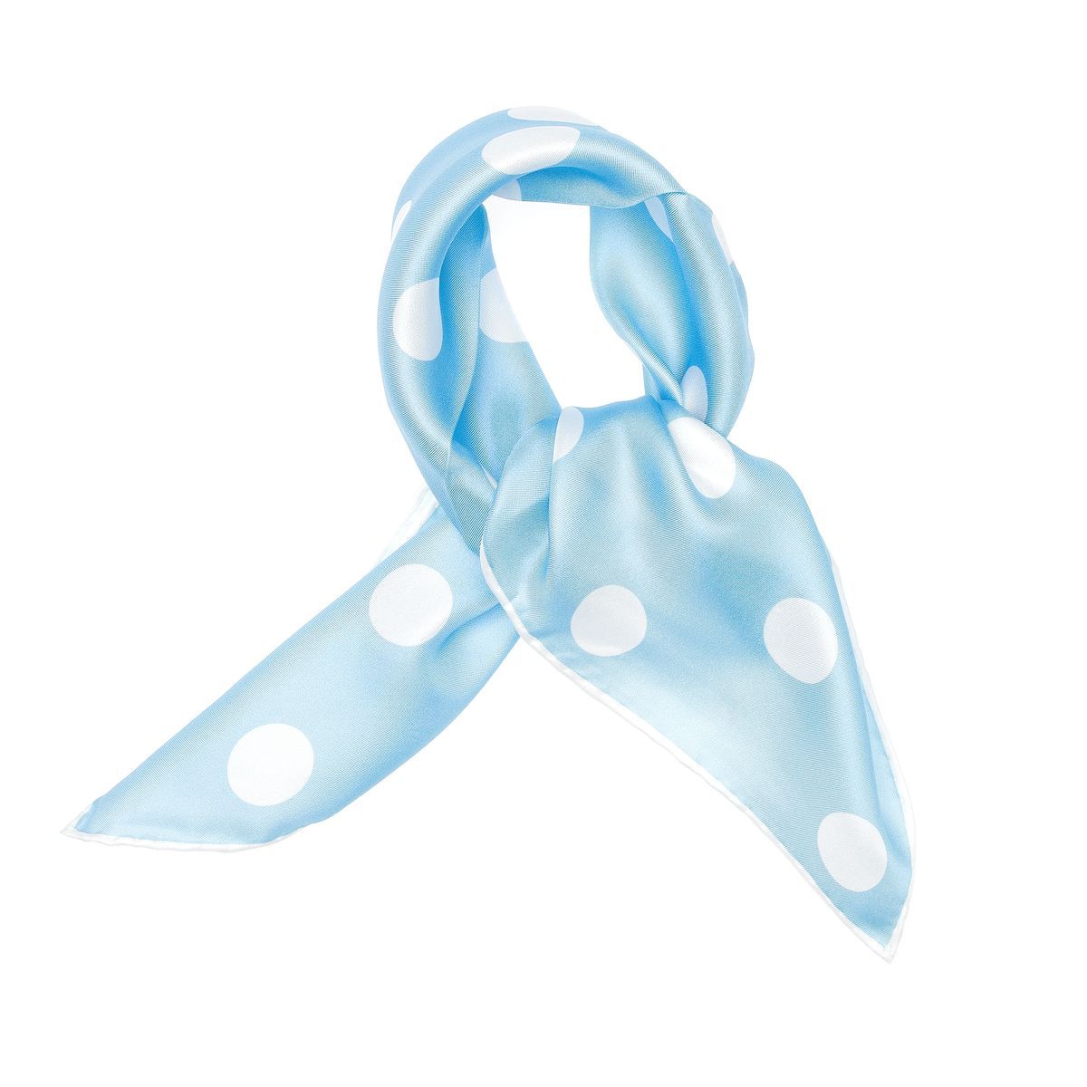 Türkisfarbenes Seidenbandana mit Punkten