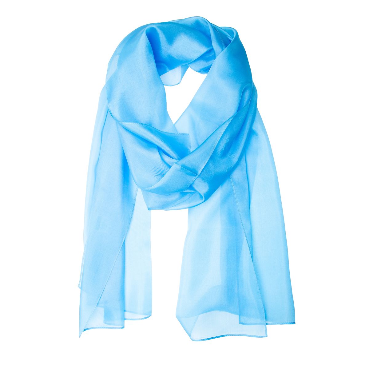 Aquablauer Seidenschal Stola