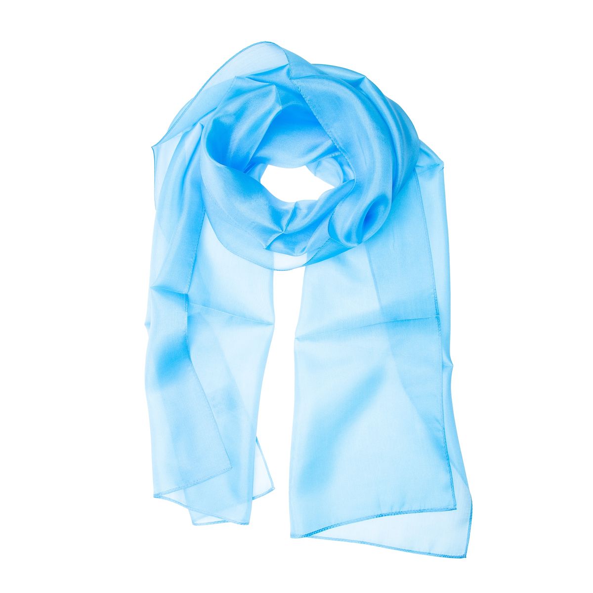 Aquablauer Seidenschal Stola Halstuch
