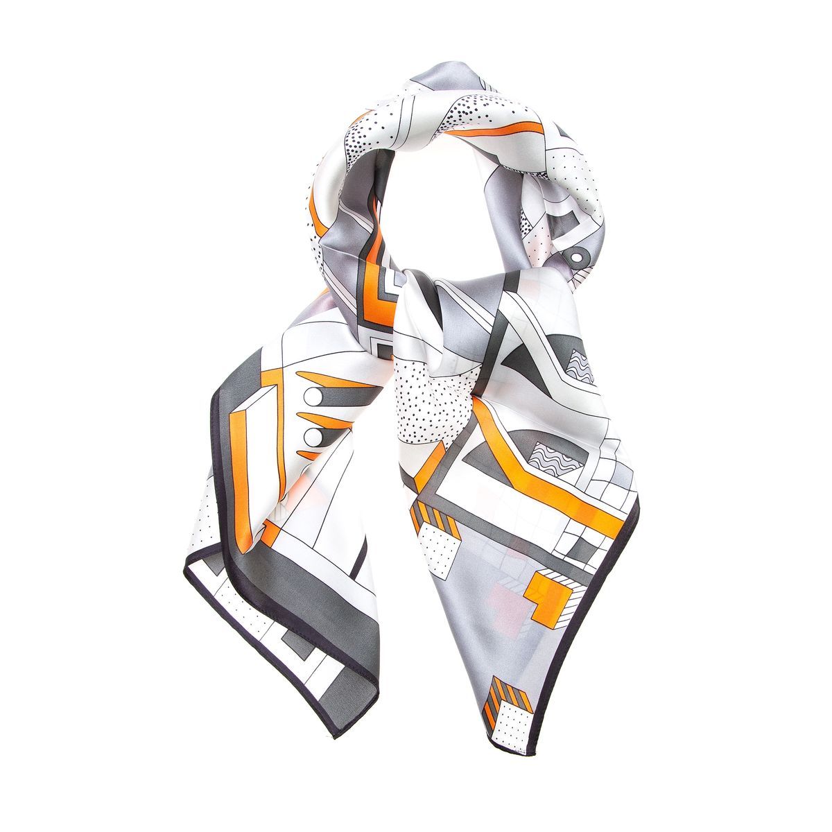 Quadratisches Seidentuch mit geometrischem Print