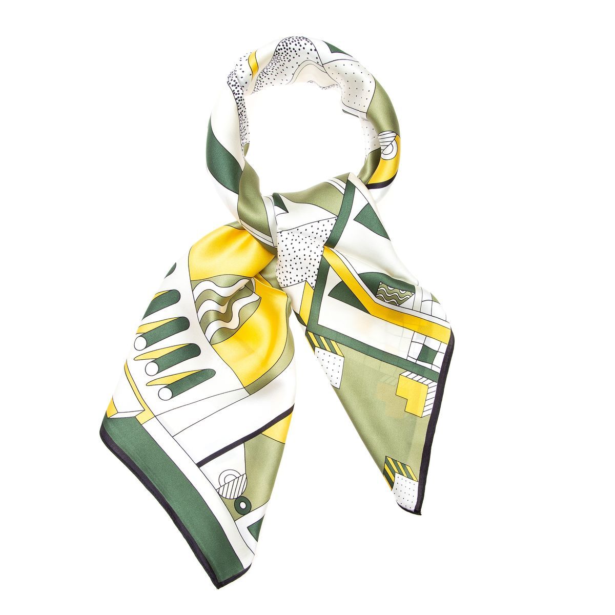 Geometrisches Seidentuch mit Grafikdruck