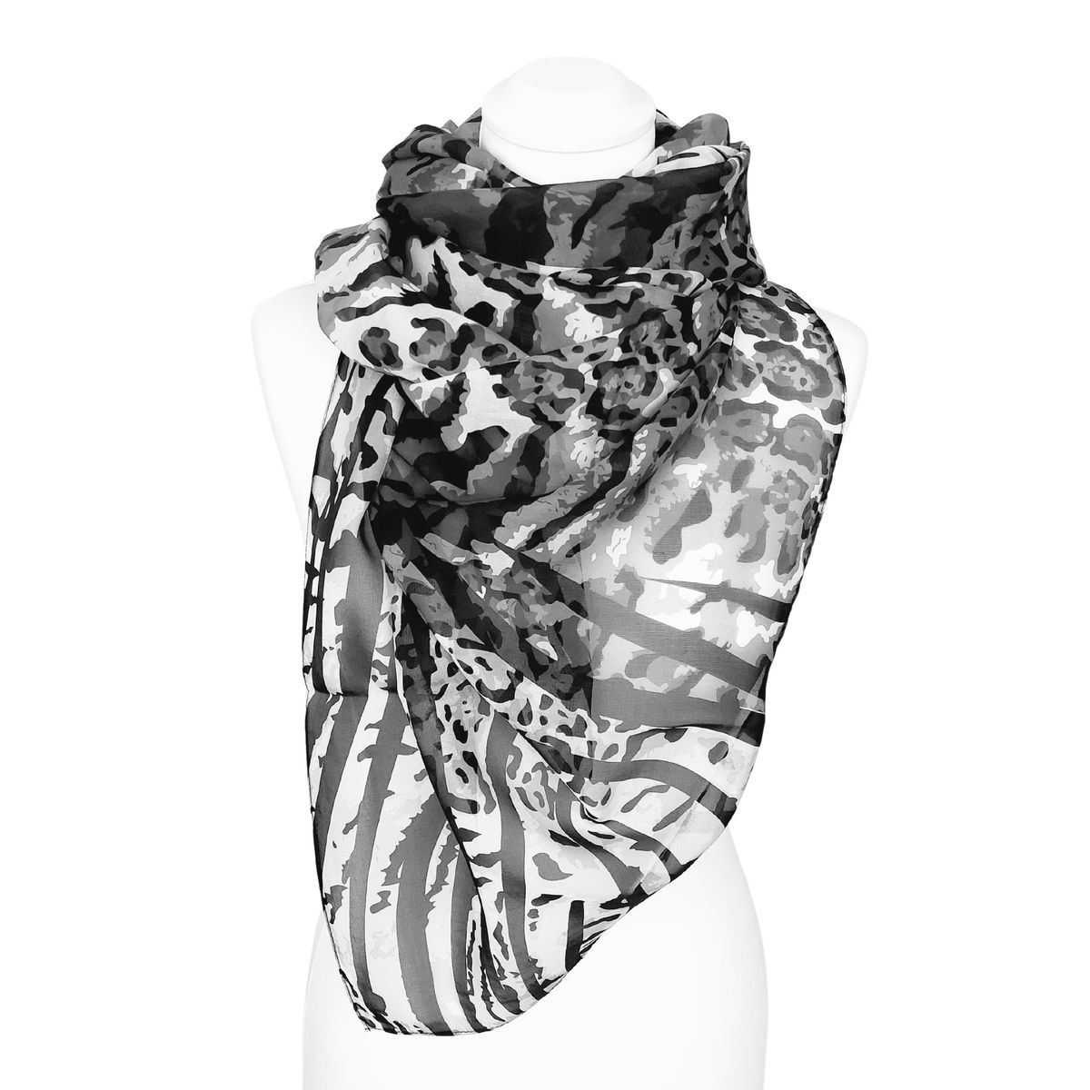 Chiffon-Schal mit Animalprint