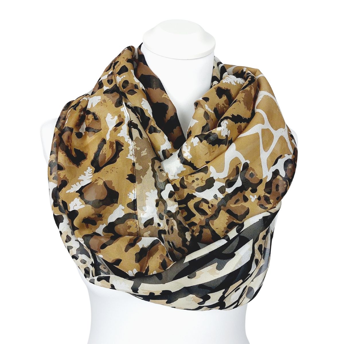 Seidenschal Rundschal mit Animal-Print