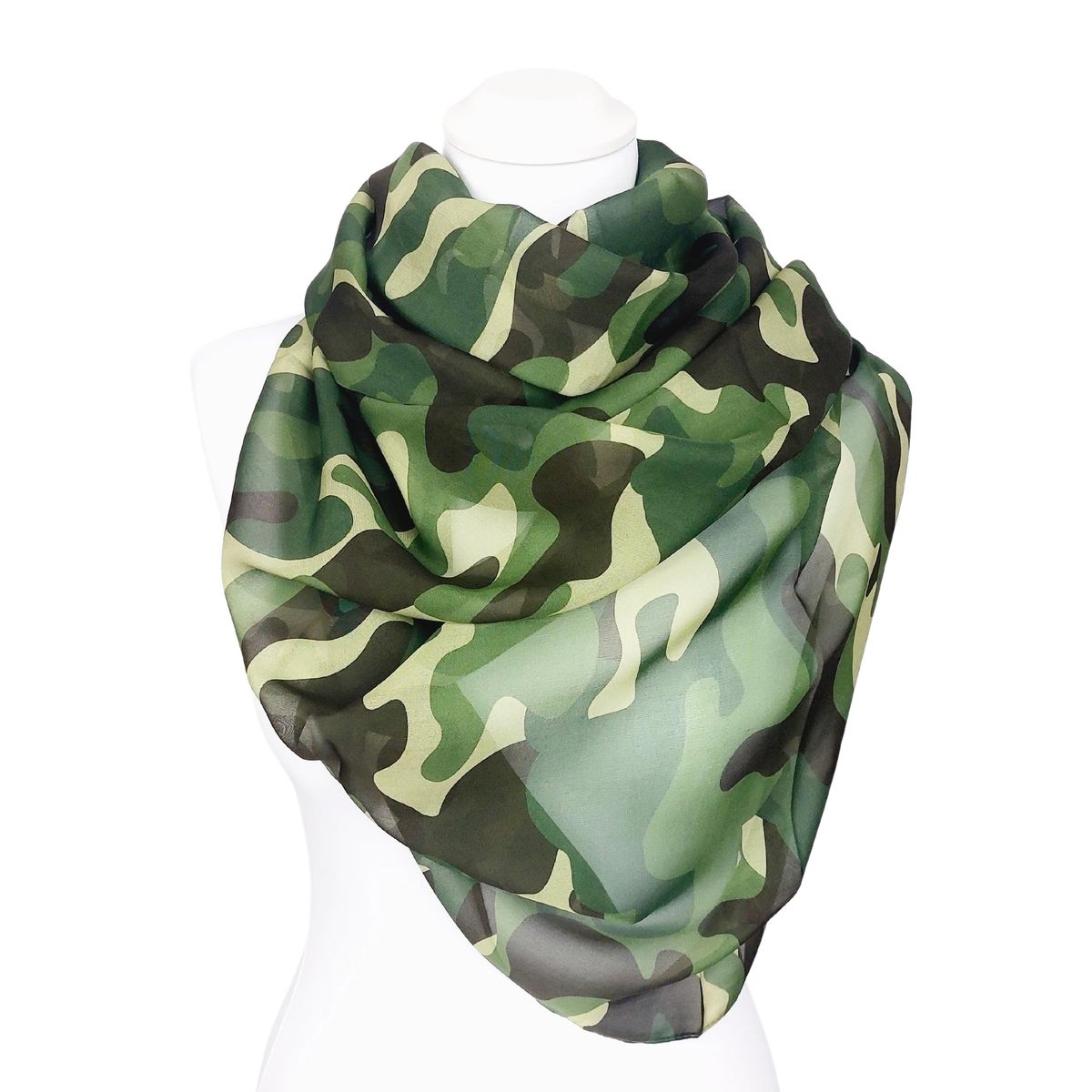 Camouflage gemusterter Seidenchiffon Schal