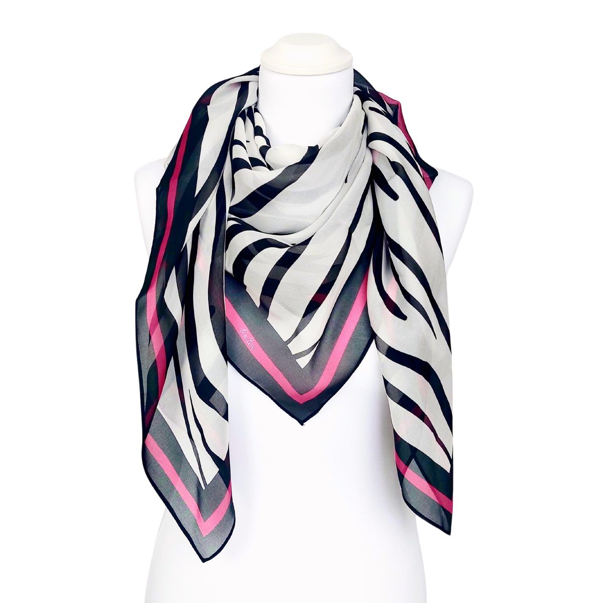 Quadratisches Seidentuch mit Zebra-Print