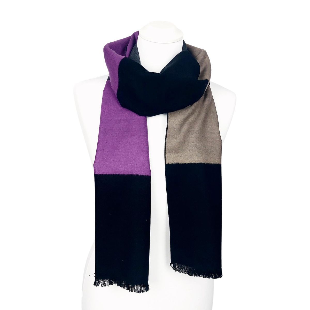 Gestreifter Seidenflanell Winterschal