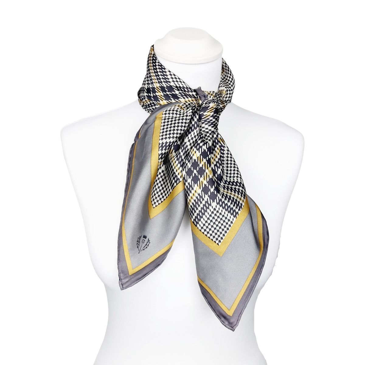 Seidentuch Halstuch mit Hahnentrittmuster