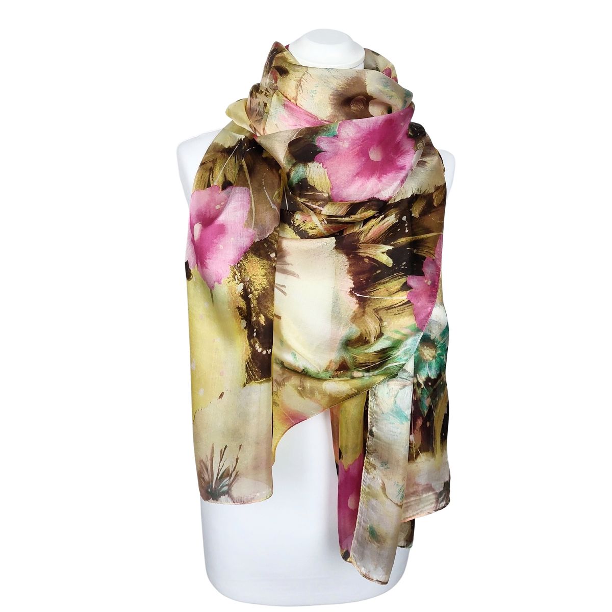 Seidenschal Halstuch mit Blumenmuster