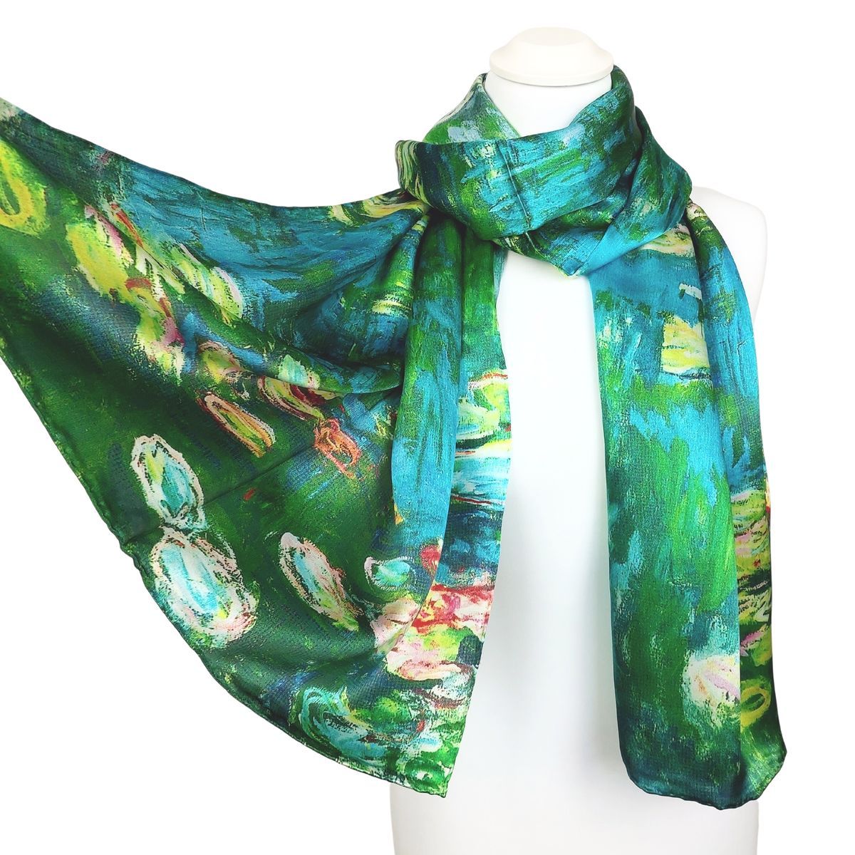 Seidenschal mit Blumenmuster, länglich