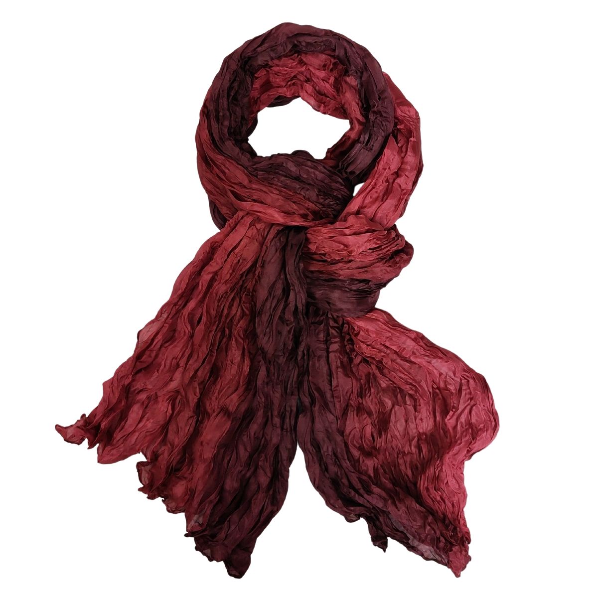 Ombré Seidenschal mit Knitteroptik