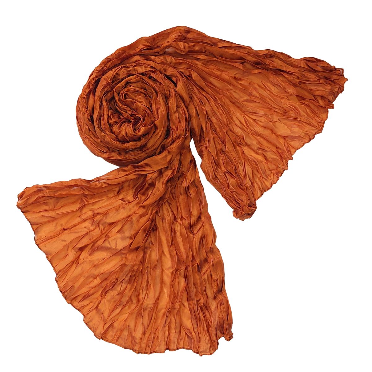 Schal mit Knitterstruktur aus Seide