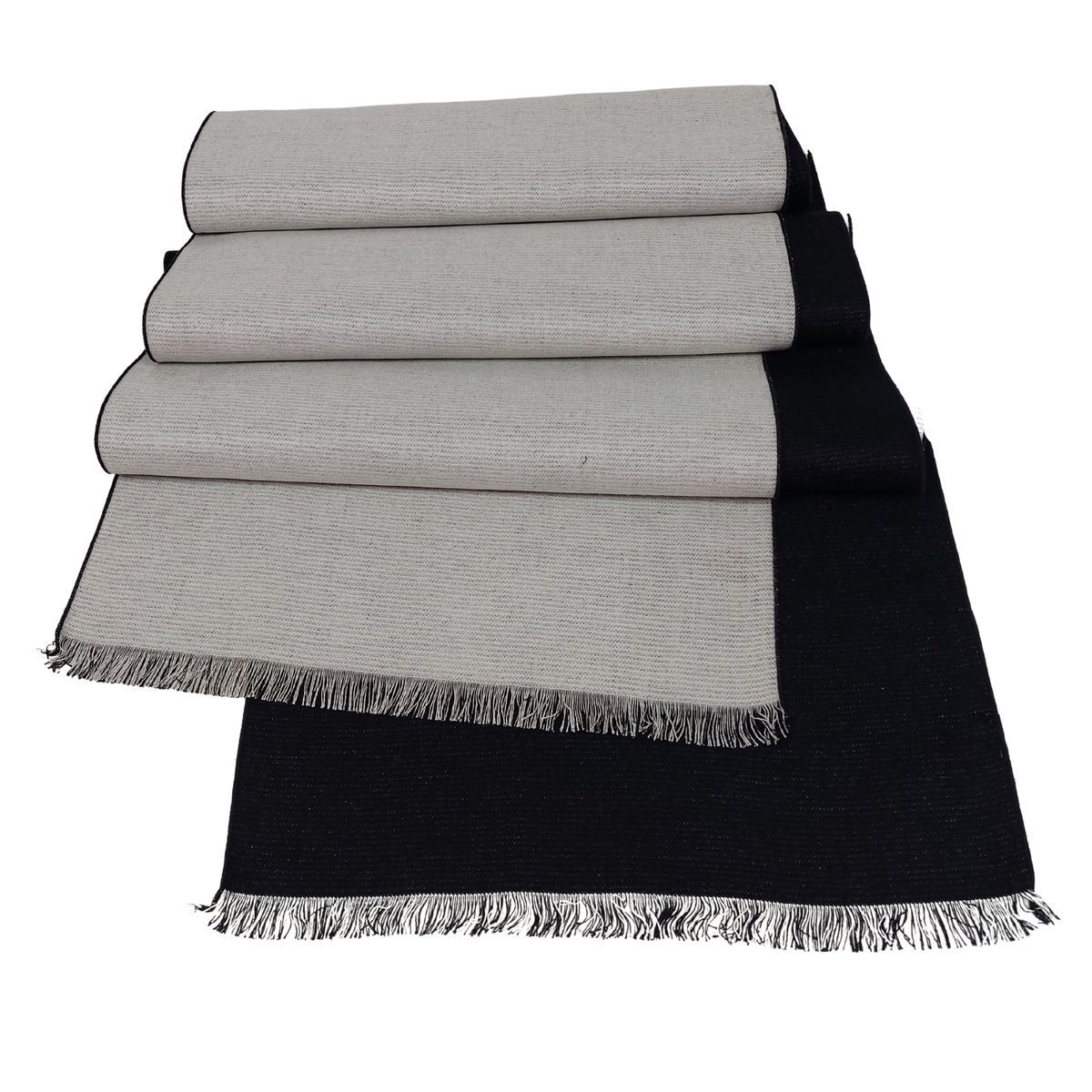 Zweifarbiger Seidenflanellschal