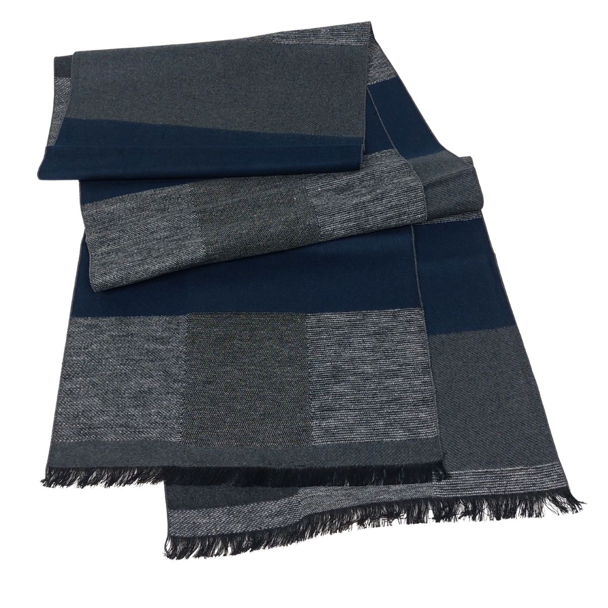 Grau-blauer Seidenflanell-Schal