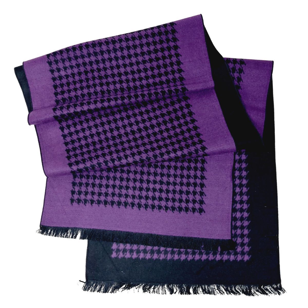 Schal aus Seidenflanell mit Hahnentrittmuster