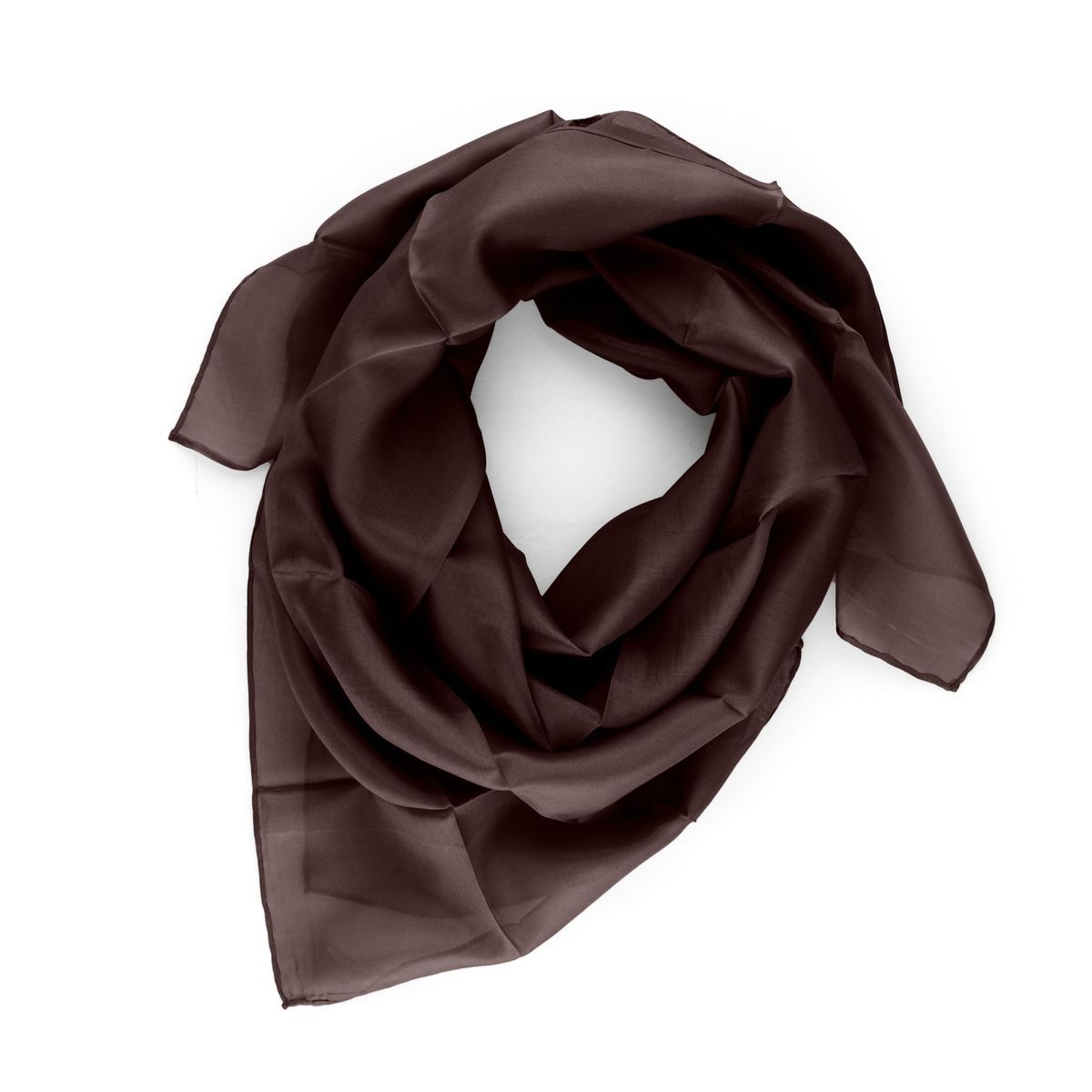 Einfarbiger Dunkelbrauner Seidenschal