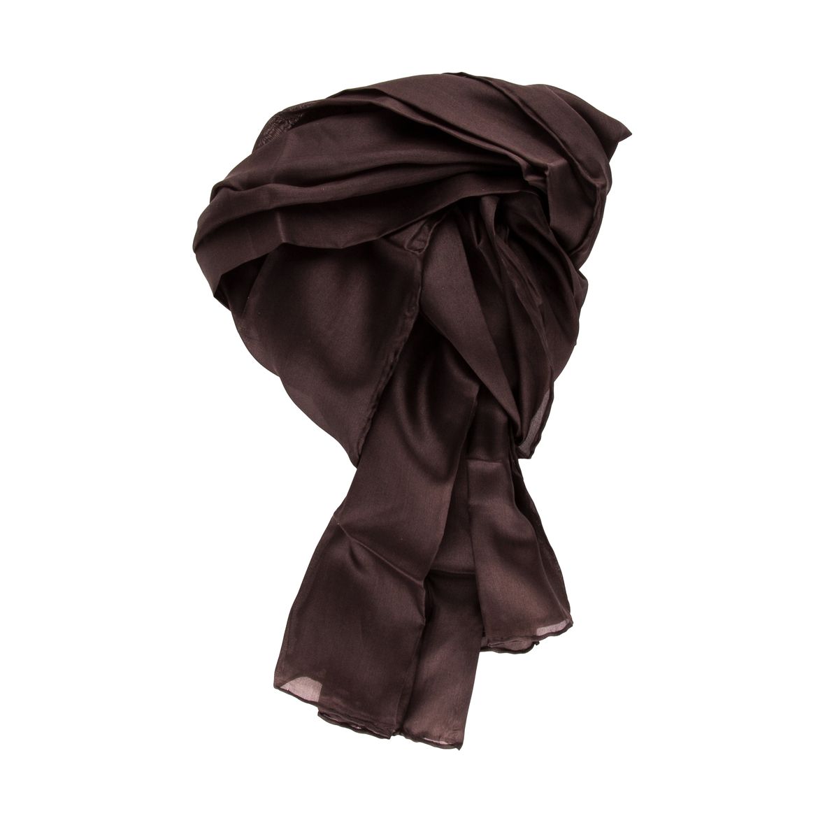 Dunkelbrauner Seidenschal Stola