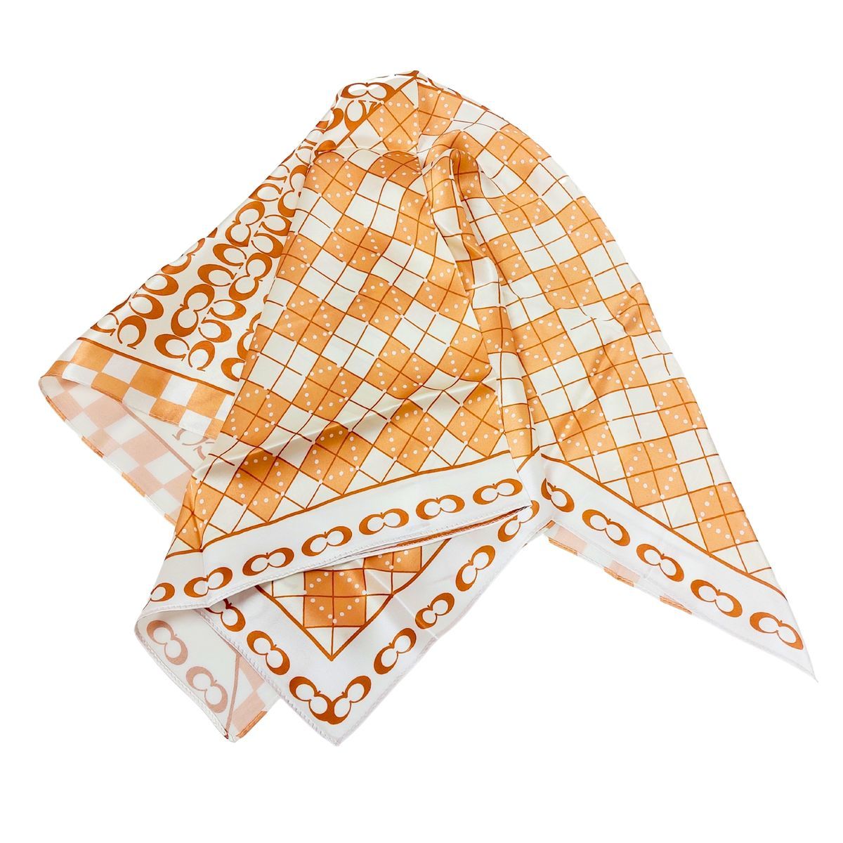 Orange Patchwork Seiden Halstuch Schal