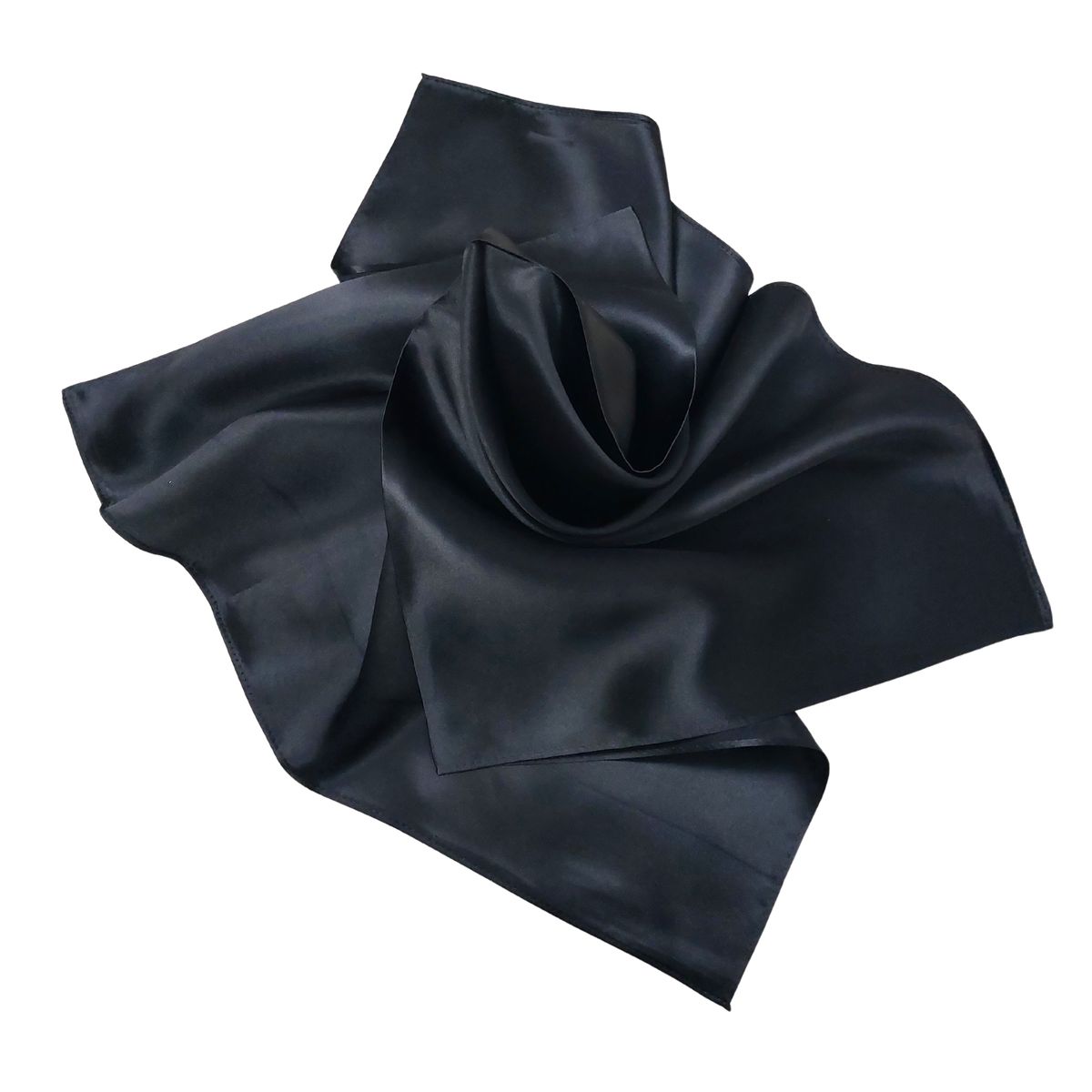 Schwarzer Seidensatin Schal