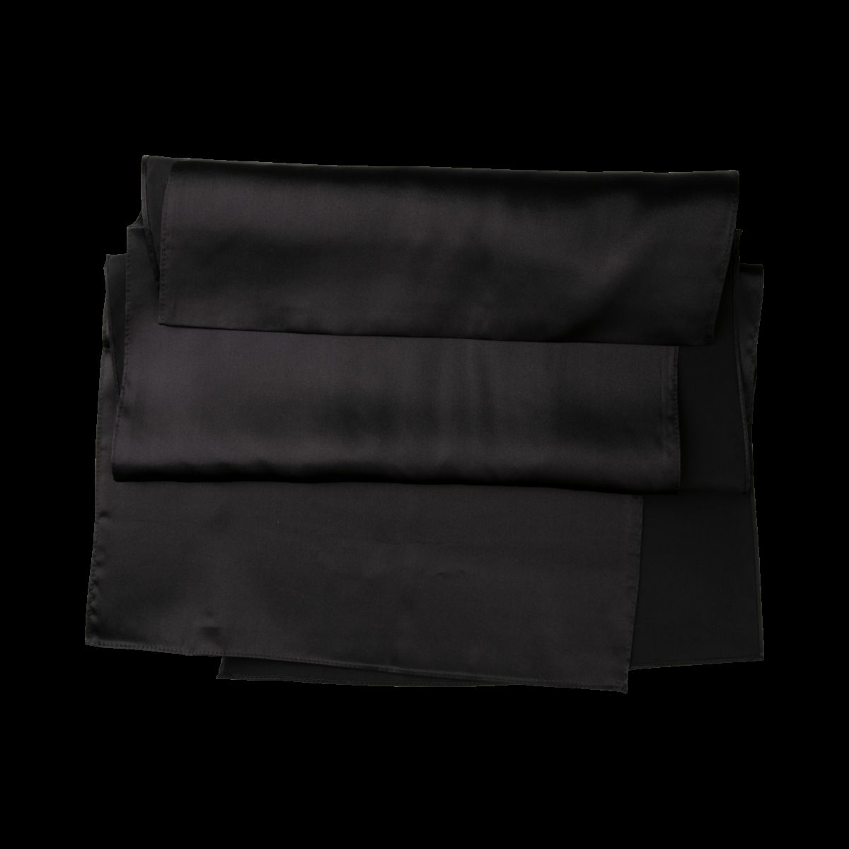 Eleganter schwarzer Seidensatin Schal