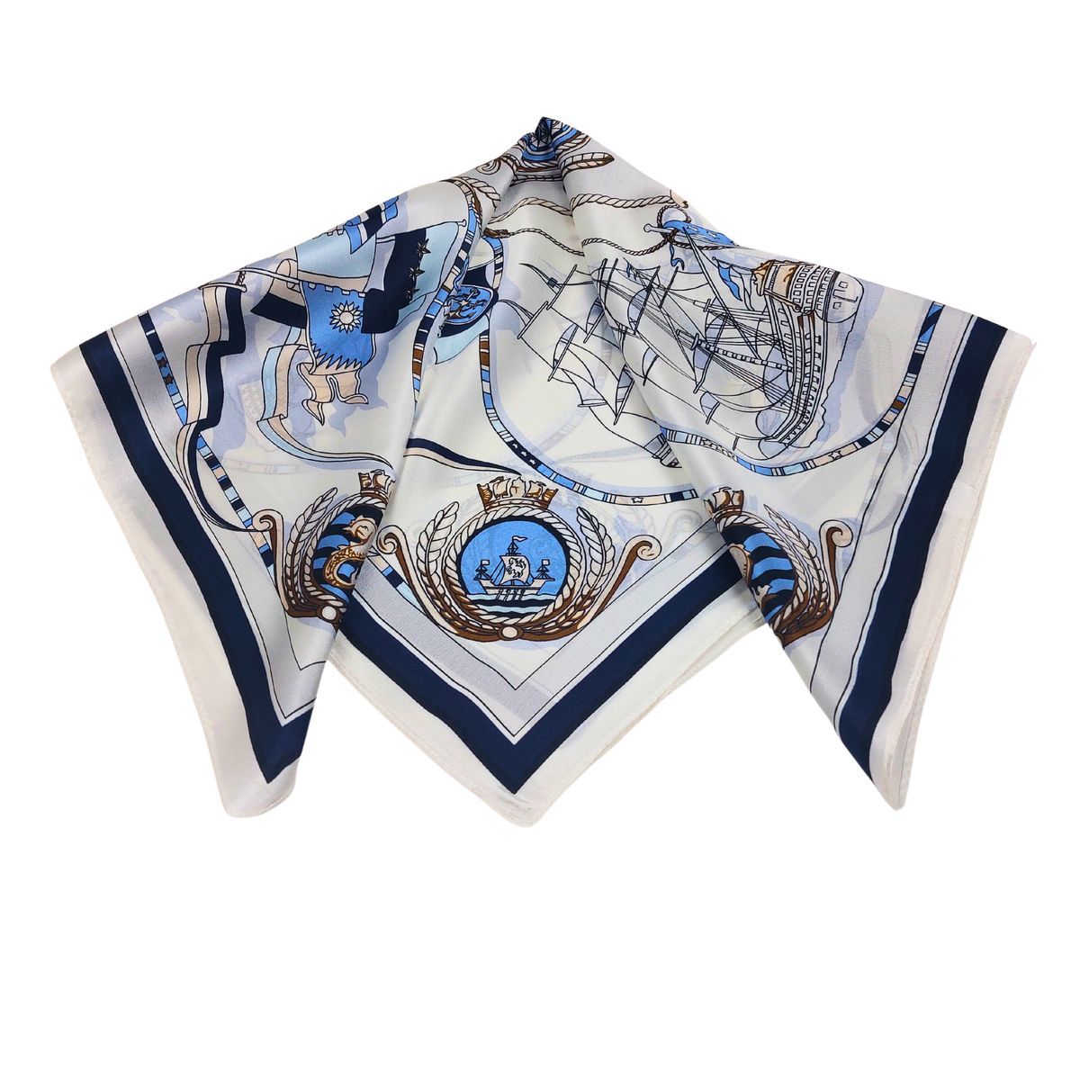 Seidenes Nickituch mit nautischem Muster