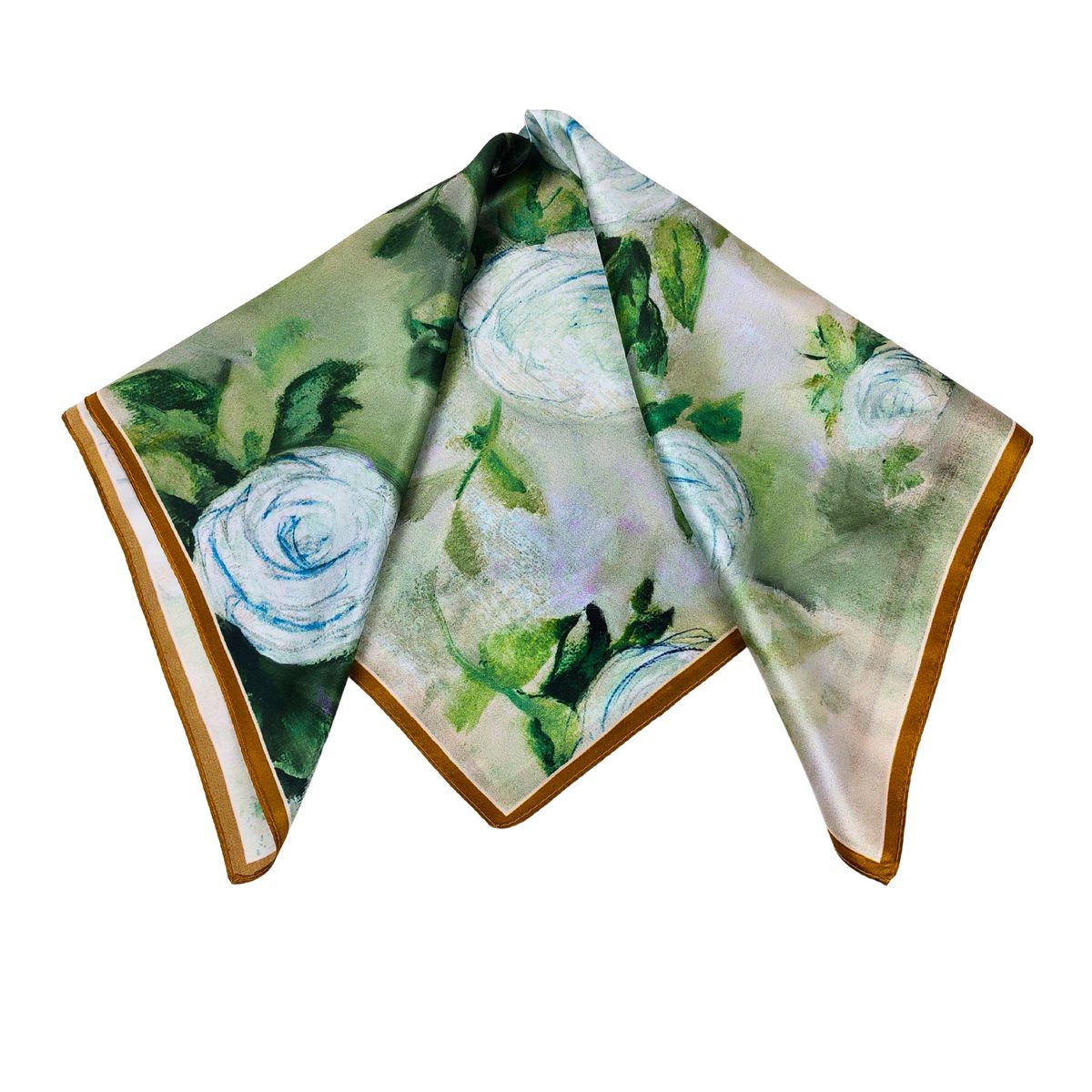 Seidentuch mit floralem Rosenmuster