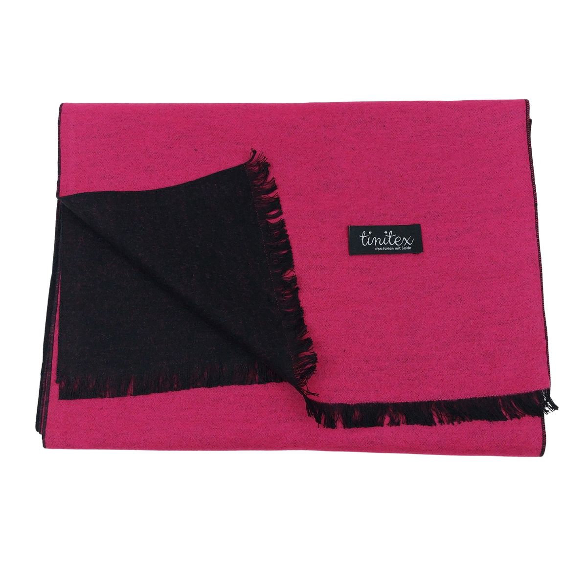 Zweifarbiger Seidenflanell Schal