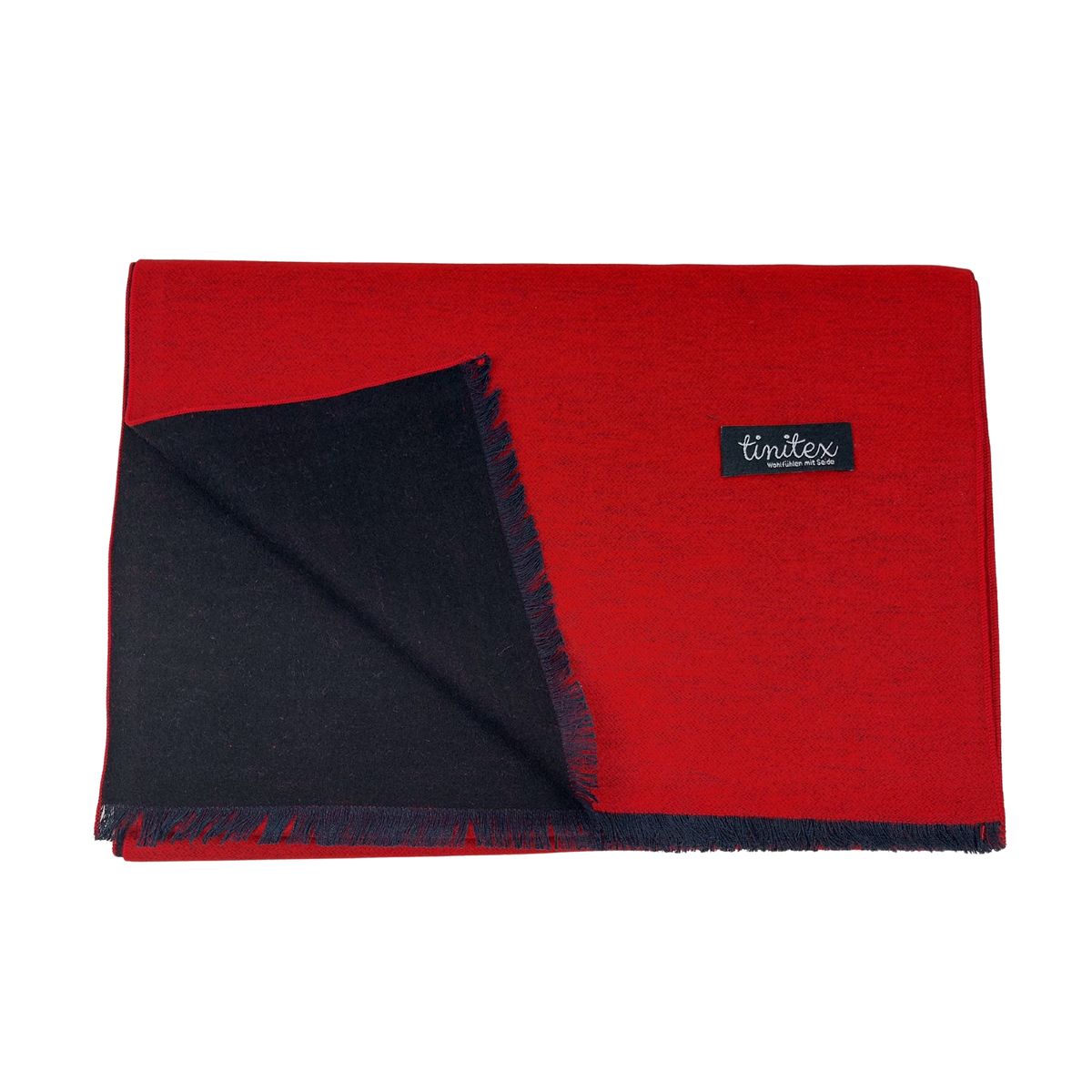 Zweifarbiger Seidenflanell Schal