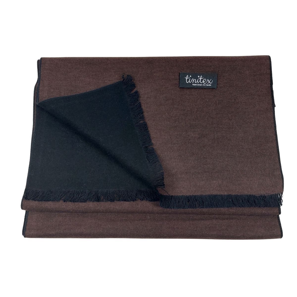 Zweifarbiger Seidenflanell Schal