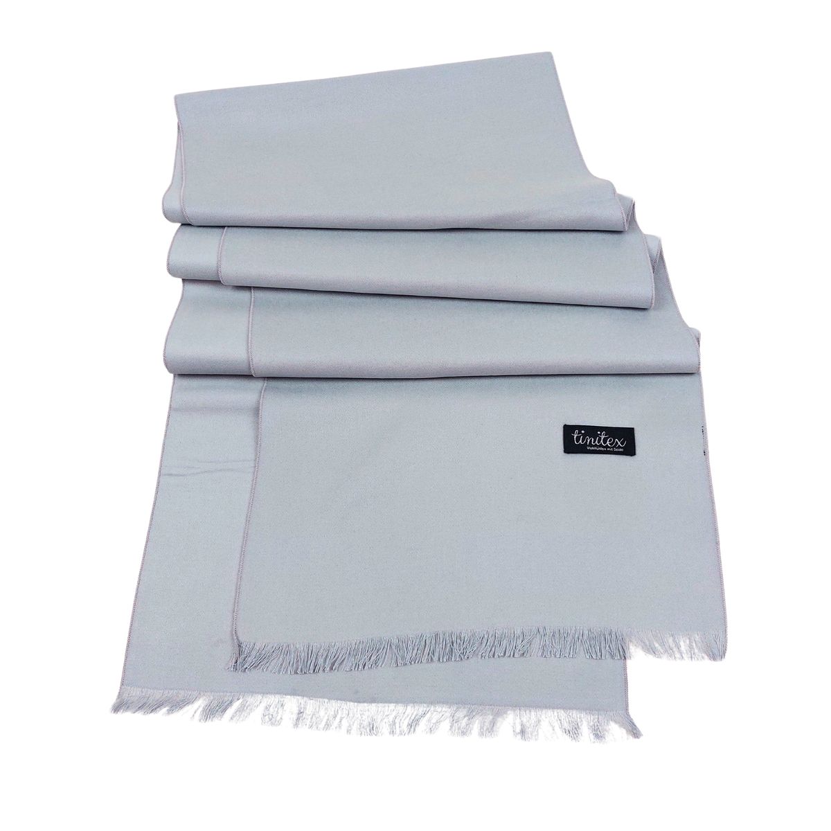 Hellgrauer Seidenflanell Schal