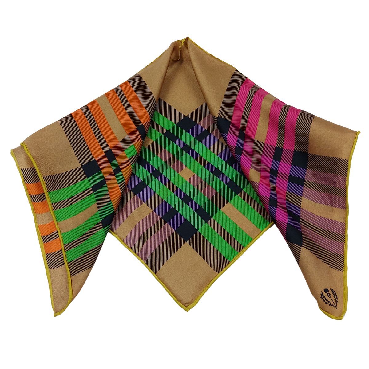 Mehrfarbiges kariertes quadratisches Seidentuch