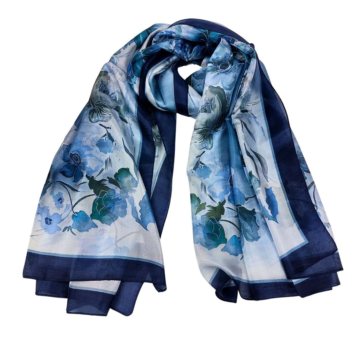 Eleganter Seidenschal mit Blumendruck