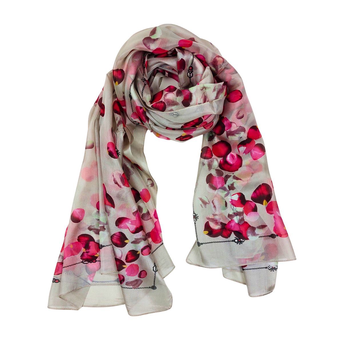 Seidenschal mit floralem Kirschblütenmuster