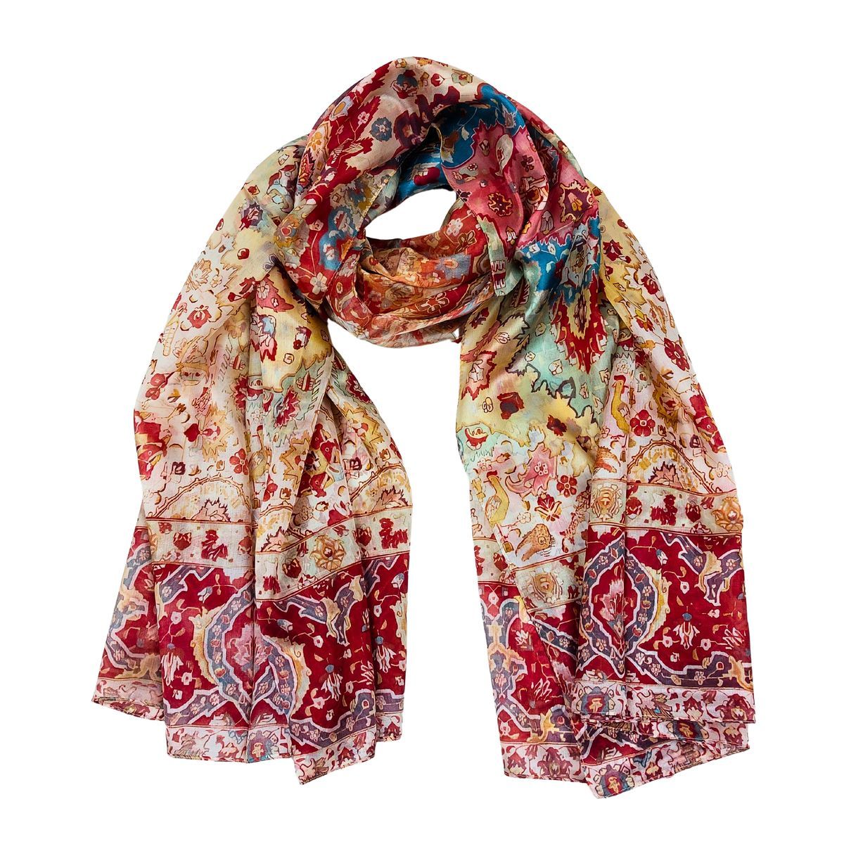 Eleganter Paisley Seidenchiffon Schal