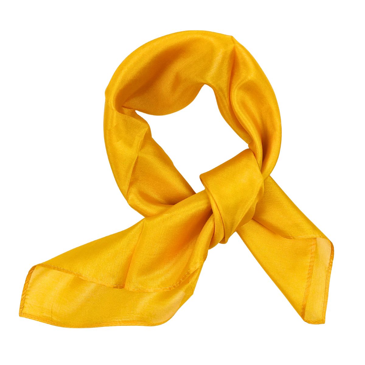Einfarbiges gelbes Seidenhalstuch