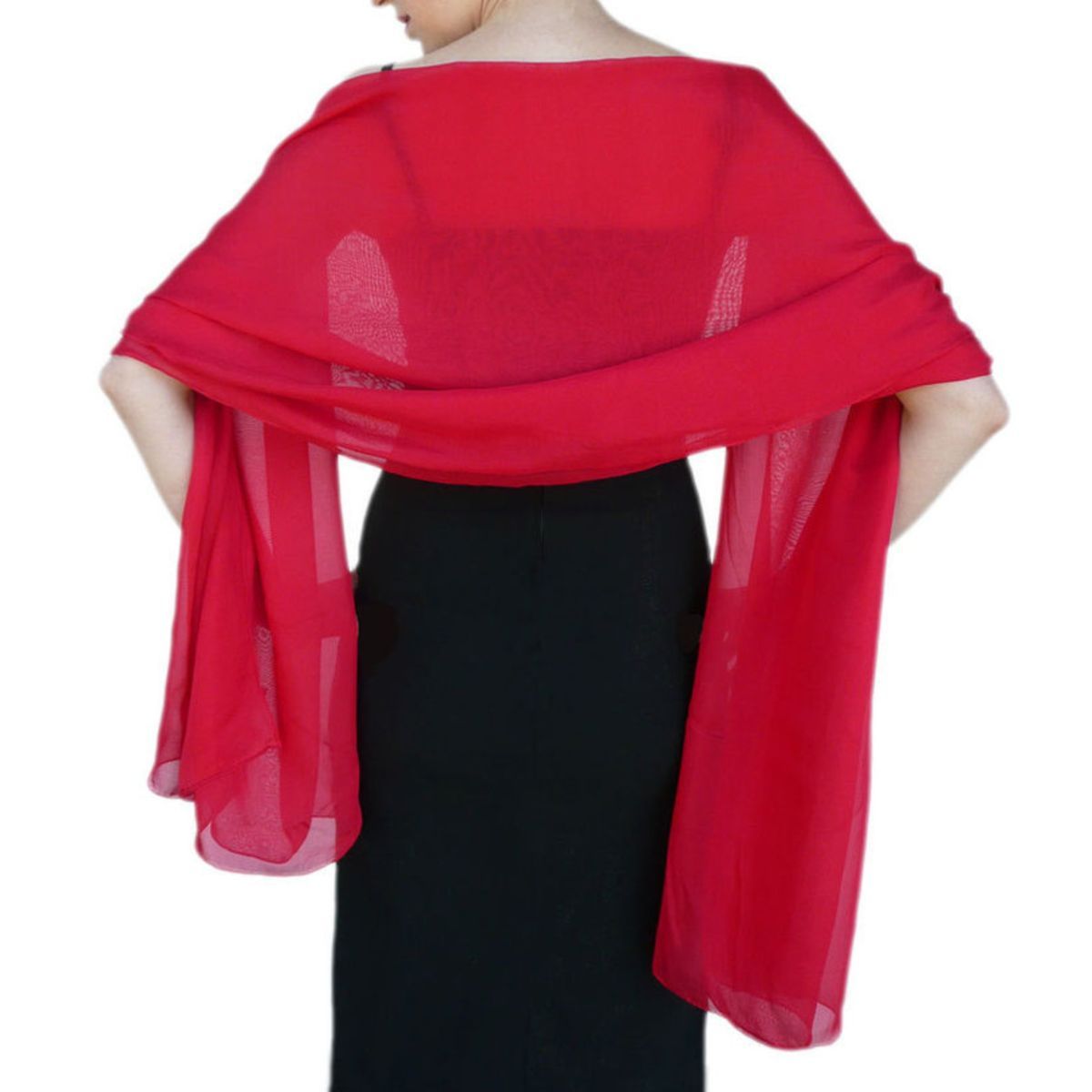 Eleganter roter Chiffon Seidenschal