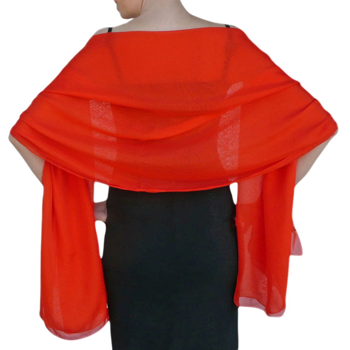 Korallen Chiffon Seidenschal Stola